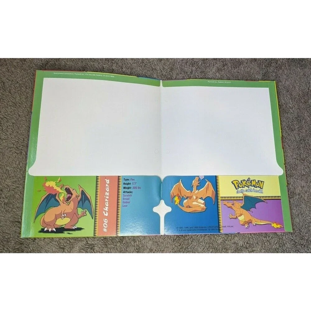 Vintage 1999 Nintendo Pokemon Charmander/Charmelon/Charizard 2Pkt Folder